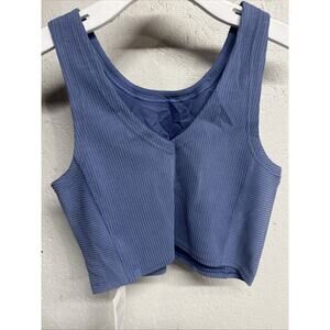 NEW Lululemon Ribbed Softstreme Cropped Tank Top Size 8 OASB Oasis Blue (NWT)